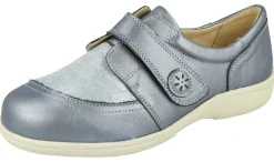 Womens Wide Fit Touch Strap Stretch Panel Flat Shoes - Owl<DB Wider Fit Shoes Fashion