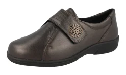 Womens Wide Fit Touch Strap Easy Access Flat Shoes - Pacific<DB Wider Fit Shoes Outlet