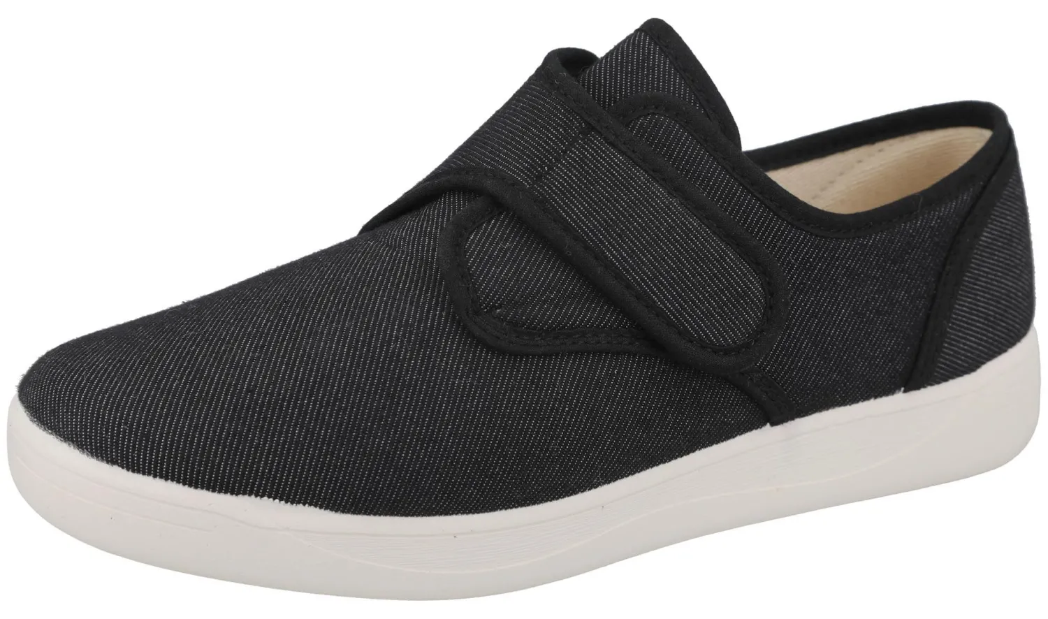 Womens Wide Fit Touch Strap Canvas Shoe - Casey<DB Wider Fit Shoes Fashion
