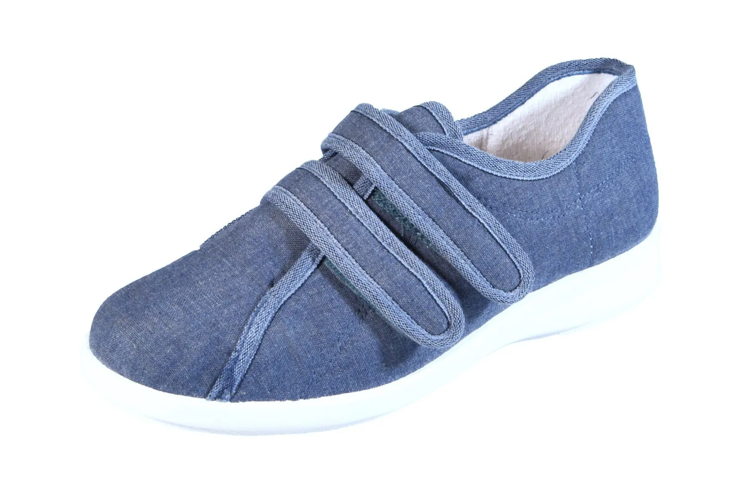 Womens Wide Fit Touch Strap Canvas Shoes - Celene<DB Wider Fit Shoes Online