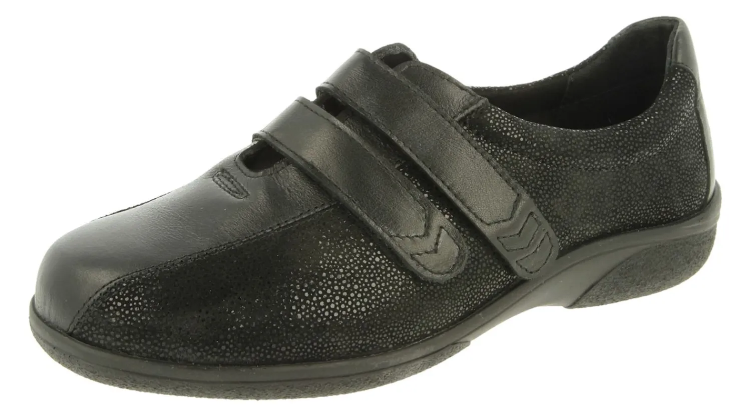 Womens Wide Fit Touch Strap Flat Shoes - Europe<DB Wider Fit Shoes Discount