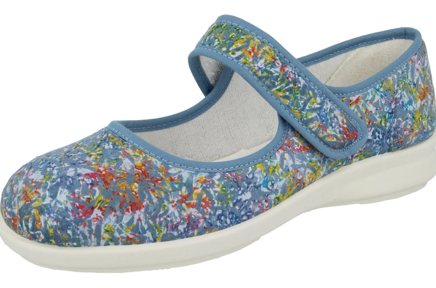 Womens Wide Fit Touch Strap Canvas Shoes - Abstract<DB Wider Fit Shoes Sale