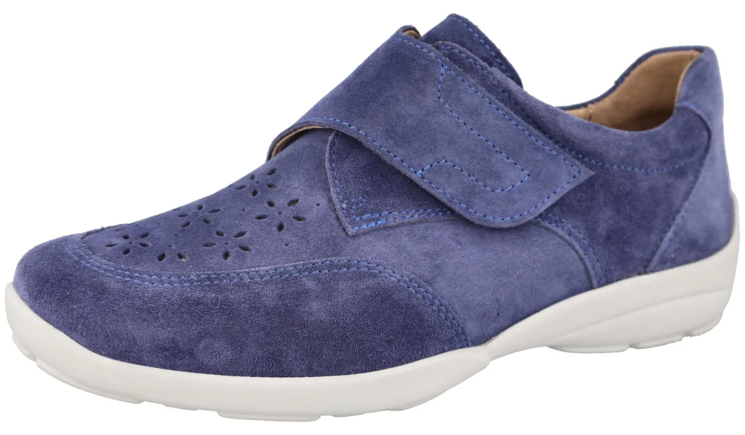Womens Wide Fit Touch Strap Flat Shoe - Cassandra<DB Wider Fit Shoes Fashion