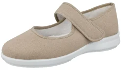 Womens Wide Fit Touch Strap Canvas Shoe - Teddy<DB Wider Fit Shoes New
