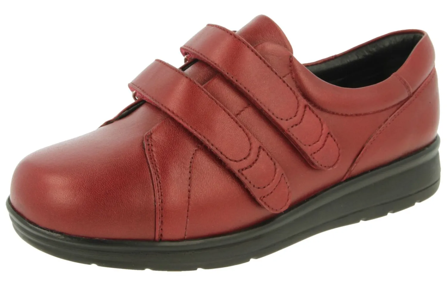 Womens Wide Fit Touch Strap Flat Shoes - Norwich<DB Wider Fit Shoes Discount