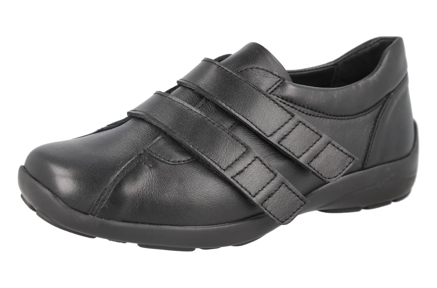 Womens Wide Fit Touch Strap Easy Access Flat Shoes - Bullfinch<DB Wider Fit Shoes Discount