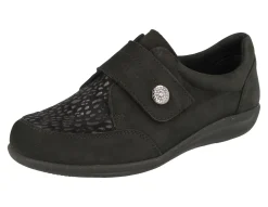 Womens Wide Fit Touch Strap Easy Access Flat Shoes - Royston<DB Wider Fit Shoes New