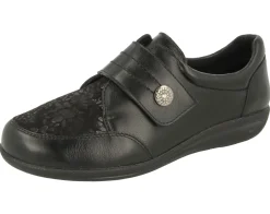 Womens Wide Fit Touch Strap Easy Access Flat Shoes - Royston<DB Wider Fit Shoes New