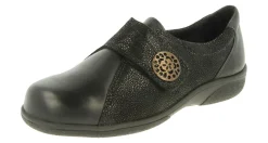 Womens Wide Fit Touch Strap Easy Access Flat Shoes - Pacific<DB Wider Fit Shoes Outlet
