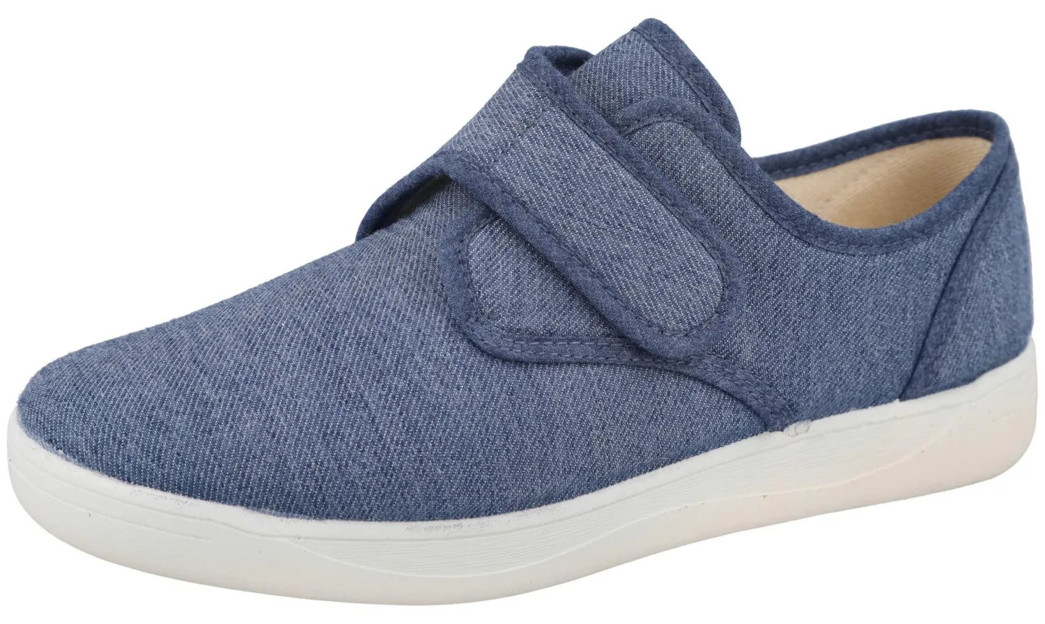 Womens Wide Fit Touch Strap Canvas Shoe - Casey<DB Wider Fit Shoes Fashion