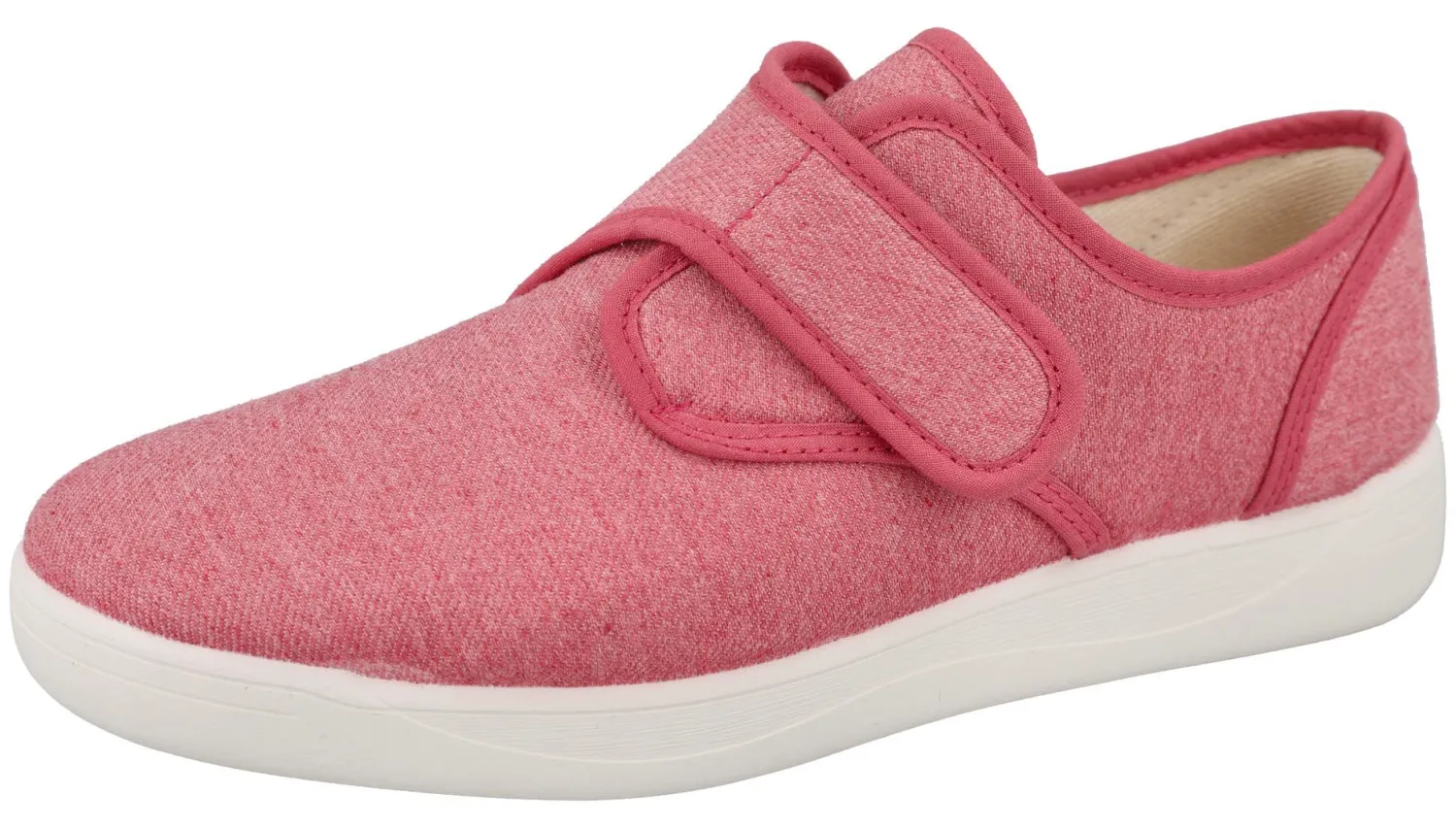 Womens Wide Fit Touch Strap Canvas Shoe - Casey<DB Wider Fit Shoes Fashion