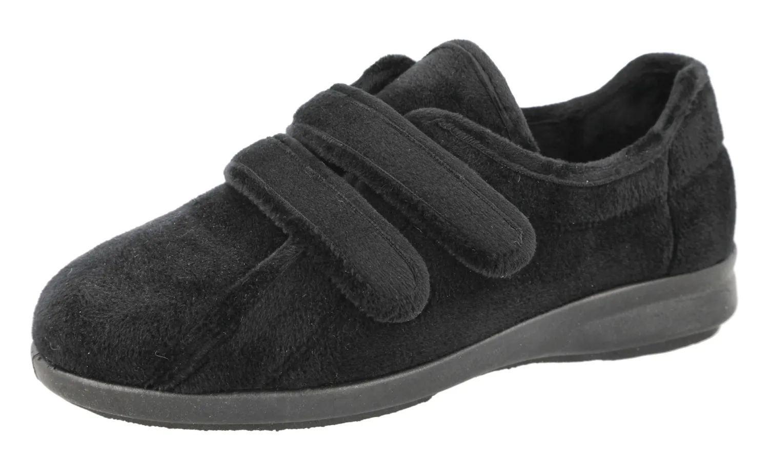 Womens Wide Fit Twin Strap Easy Entry House Shoes - Fork<DB Wider Fit Shoes Sale