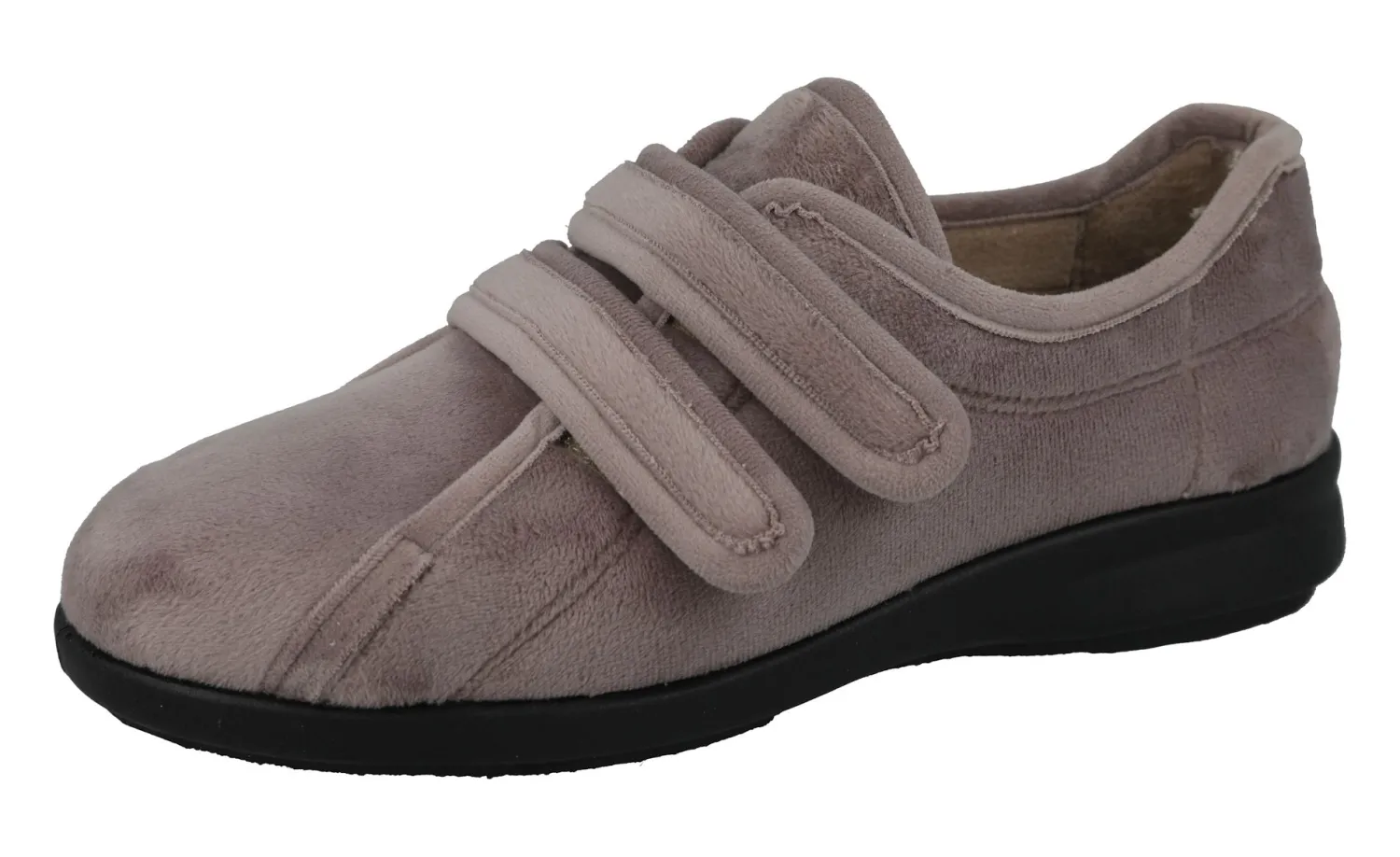 Womens Wide Fit Twin Strap Easy Entry House Shoes - Fork<DB Wider Fit Shoes Sale