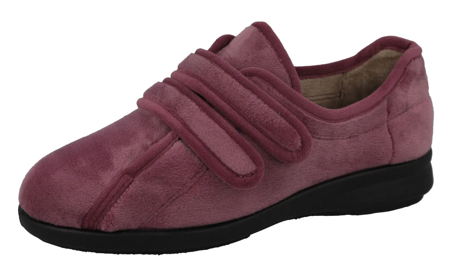 Womens Wide Fit Twin Strap Easy Entry House Shoes - Fork<DB Wider Fit Shoes Sale