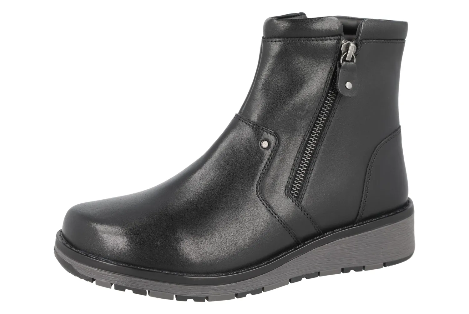 Womens Wide Fit Twin Zip Easy Access Boots - Spalding<DB Wider Fit Shoes Online
