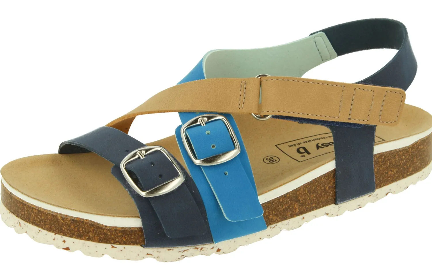 Womens Wide Fit Vegan Friendly Footbed Sandals - Suki<DB Wider Fit Shoes Online