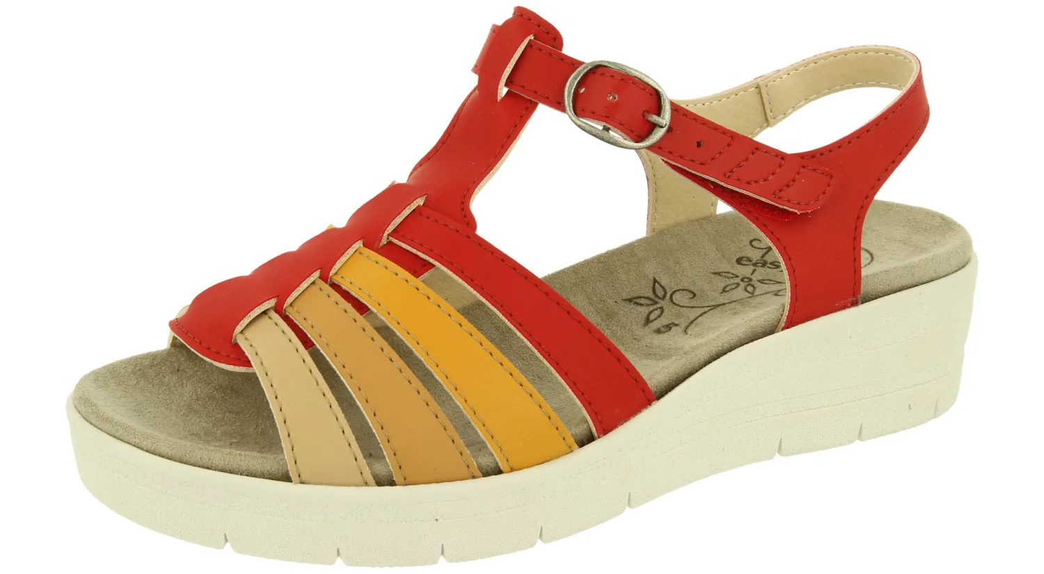 Womens Wide Fit Vegan Friendly Strappy Sandals - Pochard<DB Wider Fit Shoes Best