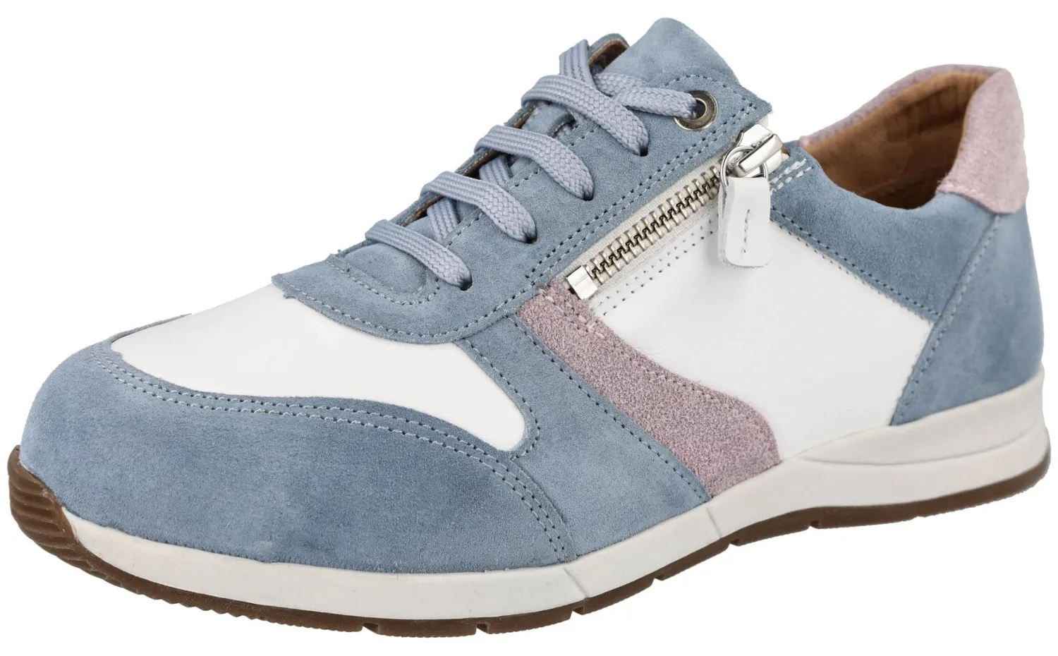 Womens Wide Fit Zip Entry Lace Trainers - Kingfisher<DB Wider Fit Shoes Online
