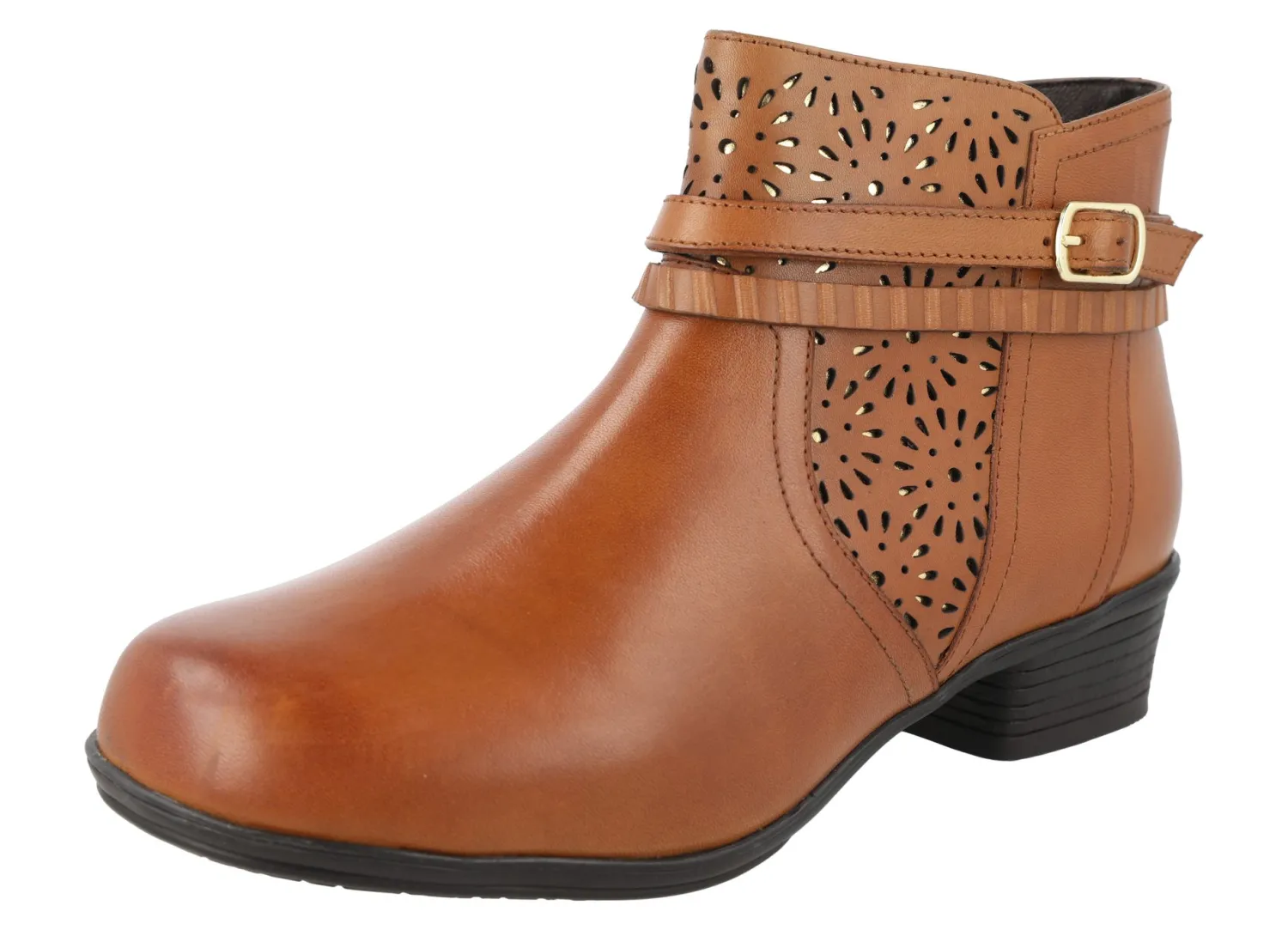Womens Wide Fit Zip Fastening Ankle Boots - Sky<DB Wider Fit Shoes Hot